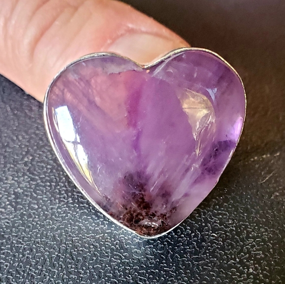 New Heart Shaped Amethyst 925 Silver Ring. - Picture 2 of 15